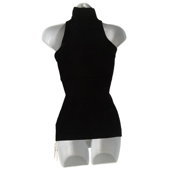 NWT REVOLVE lovers COMMENSE Twist Cutout Mock Neck Rib Sweater Top Size M Black - Picture 15 of 16